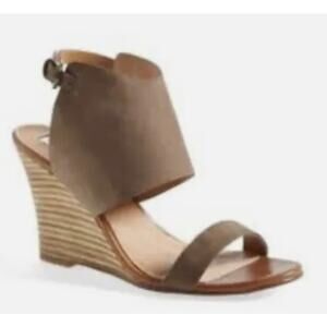 Halogen Clarette Brown Wedge Suede Slingback Sandal, Sz 10M - NWOT